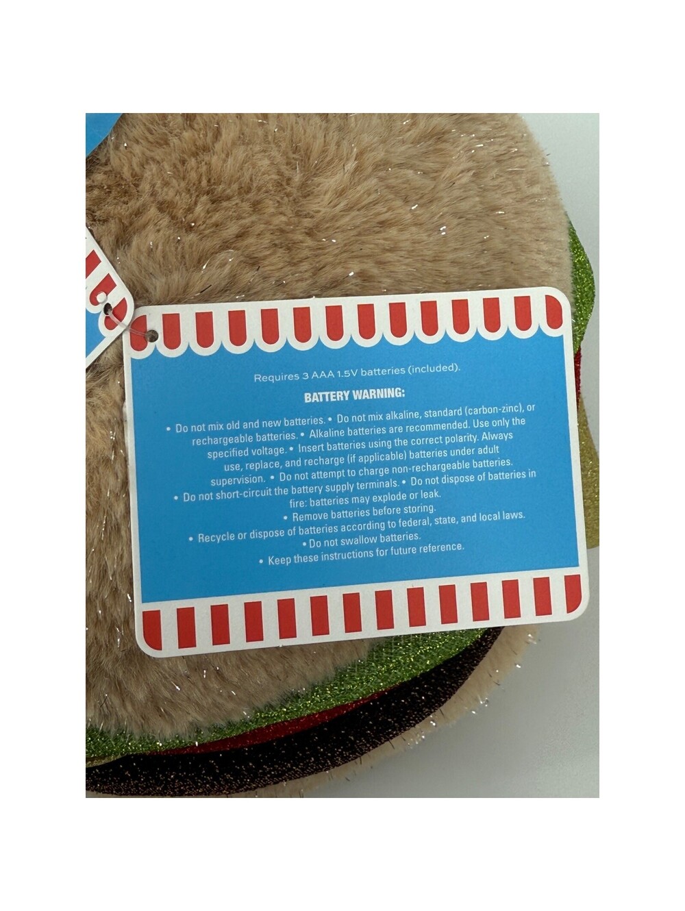 FAO Schwarz Glow Brights Plush LED With Sound Burger Stuffed Food Toy Brown - Picture 4 of 6